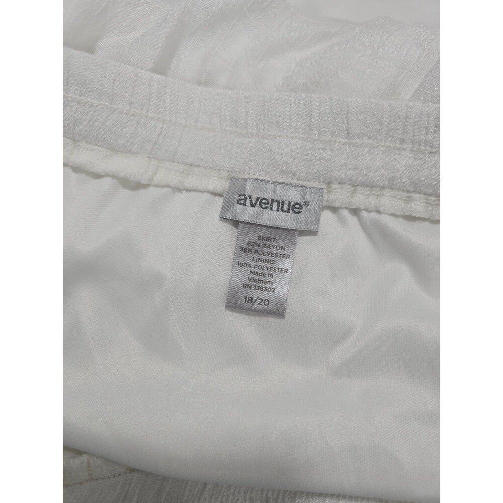 Avenue Vtg Plus 18/20 Boho Cream asymmetrical hem midi skirt button front AC - Picture 7 of 7